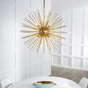 Quorum Electra Eight Light Pendant, Transitional Style, Aged Silver Leaf Finish, 23 in Height and Width, 600-8-60