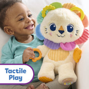 Playskool Sensory Pal Lion Plush Interactive Stuffed Animal with Motion, Silicone Teething Accents, Built-in Rattle, 14 Inch