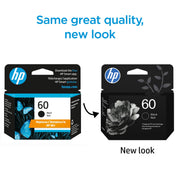 HP 60 Black Ink Cartridge, Original Quality, Monochrome, Approx 200 Page Yield, Compatible with HP Photosmart C4640 C4650 C4680 C4780 C4795 D110a, CC640WN#RFD