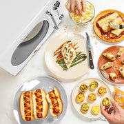 Nostalgia NRMO7WH6A 0.7 Cu. Ft Retro Compact Countertop Microwave Oven, White