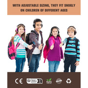 Zohan Kids Noise Canceling Headphones Adjustable Brown Earmuffs 28dB SNR 032