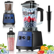 PRASKY Countertop Blender, 70oz Capacity, 1000W Motor, 6 Speeds, Stainless Steel Blades, BPA-Free Jar, Includes 25oz To-Go Cup, Blue
