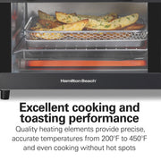 Hamilton Beach Sure-Crisp Air Fryer Toaster Oven, 4-Slice Capacity, Fits 9-Inch Pizza, 1120W, Black, 31404