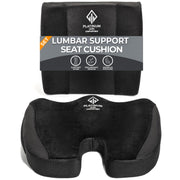 Platinum-Level Comfortable Ergonomic Memory Foam Lumbar and Seat Cushion Set, Black, PLC305216