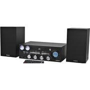 World and Main MM451 Magnavox Tray Loading CD Shelf System with Digital PLL FM Stereo Radio, Black