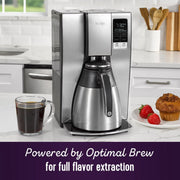 Mr. Coffee 10-Cup Programmable Coffee Maker with Optimal Brew Technology, Stainless Steel Thermal Carafe, Strong Brew Selector, Brew Later Feature, 2150023