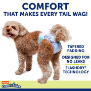 Hartz Comfitables Disposable Dog Diapers, Unisex, Medium, Adjustable Tail Hole, Velcro Tabs, Breathable Fit, 32 Count