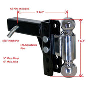 Uriah Products UT623510 Adjustable Steel Dual Ball Mount with 5
