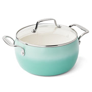 The Pioneer Woman Harlow 15-Piece Ceramic Non-Stick Cookware Set, Green, Aluminum Pots and Pans with Stainless Steel Handles