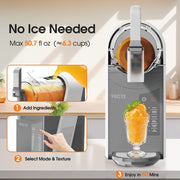 VECYS 6-in-1 Slushie Machine with Medical-Grade High-Impact Jar, 10-Level Texture Control, 50.7 fl oz Capacity, Gray, SL15