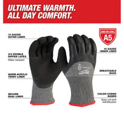 Milwaukee 48-73-7954B Cut Level 5 Winter Dipped Gloves, 2XL Gray (12-Pack)