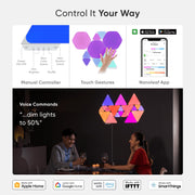 Nanoleaf Shapes Mini Triangles Smarter Kit, 9 Multicolor Smart LED Wall Light Panels, NL48-0003TW-9PK