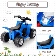 OLAKIDS Kids Ride On ATV 6V Electric Vehicle for Toddlers 4 Wheeler Battery, Blue