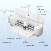 HTVRONT SG-KZJ-0050-US Smart Cutting Machine 2, Versatile Die-Cutter with Auto Mat-Loading, Adjustable Cutting Pressure, Wide Feed Slot, White