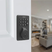 Honeywell 8733501 Electronic Biometric Deadbolt Lock with Touchpad Matte Black Finish