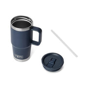 YETI Rambler Travel Straw Mug, 20 oz, Navy, Stainless Steel, Vacuum Insulated, Leakproof, Cup Holder Compatible