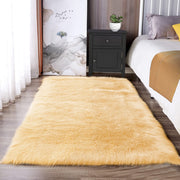 Latepis Faux Sheepskin Area Rug, 6x9 ft, Light Yellow, Fluffy Shag, Washable, Non Slip, Rectangular