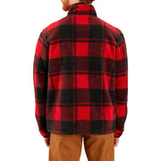 Carhartt Loose-Fit Quarter-Zip Fleece Pullover for Men - Crabapple/Black Plaid - M