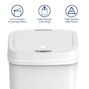 Nine Stars Automatic Bathroom Trash Can, 3.2 Gallon Plastic Motion Sensor Garbage Bin with Soft Close Lid, Green, NSTB3