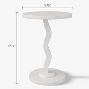 Mainstays Kids Wood Wavy Nightstand Side Table, Brilliant White, Rubberwood, 15.75 in x 15.75 in x 19.69 in, MS6503975471KI