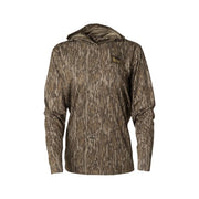 Banded Women's Tec Stalker Hoodie, Mossy Oak Bottomland, Four-Way Stretch, Quick Drying Fabric, Hooded with Neck Gaiter, Large, 81588719