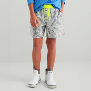 Huk Kids Pursuit Volley Quick-Dry Swim Shorts with UPF 30+ Sun Protection, Sharkskin, Elastic Waistband, Large, H7200034