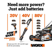 Worx 20V Cordless 12 in. String Trimmer and Turbine Leaf Blower Combo with 2 Batteries and Charger WG928