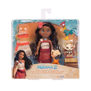 Moana Adventure Petite Doll Set, 6 Inch Poseable Collectible with 2 Outfits, Accessories, Heihei and Kotu Figures, 23976