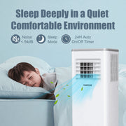 HUMSURE 10,000 BTU Portable Air Conditioner with Remote Control, 5-in-1 Modes, Washable Filter, Wheels, 24-Hour Timer, YD-10000BTU