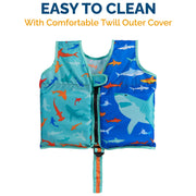 SwimWays Swim Vest Personal Flotation Device with Shark Design, UPF 30+ Protection, Adjustable Straps for Toddlers 2-4 Years, 20148024