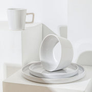 Stone Lain Celina 16-Piece Stoneware Dinnerware Set, White Glossy, Service for 4