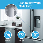 Brio 6046A Refrigerator Water Filter Replacement, Carbon Block, Leak-Proof, Long-Lasting, Compatible with Samsung DA97-17376B, DA97-08006C, HAF-QIN, RF6046A3PK