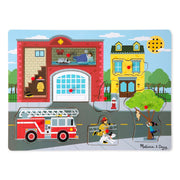 Melissa & Doug Around the Fire Station Sound Puzzle - Wooden Peg Puzzle (8 pcs)
