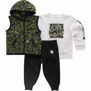 Carhartt Camo Vest, Long-Sleeve T-Shirt, and Pants 3-Piece Set for Babies - Green Duck Camo - 3 Months