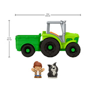 Fisher-Price Little People Push and Play Tractor Musical Toy with 2 Figures for Toddlers JCW70