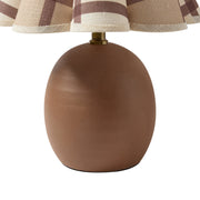 Home Dcor Collection Accent Table Lamp, 12.5 in, Brown Plaid Linen Shade, Ceramic Base, UBD666170517033