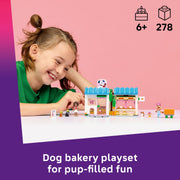 LEGO Friends Dog Treats Bakery Building Toy with Aliya and Sage Minidolls, 4 Toy Dogs, Accessories, Multicolor, 278 Pieces, 6585579