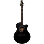 Jasmine S34C Orchestra Acoustic Guitar Bundle, Venetian Cutaway, Spruce Top, Sapele Back and Sides, Rosewood Fingerboard, Black