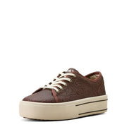 Ariat Skylar Women's Casual Sneakers, Brown Floral Emboss, Lace-Up, Flat Heel, 1.5