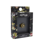Ed Hardy Men's Stainless Steel Gold-Tone Pirate Skull & Crossbones Ring, Size 10