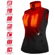 Gerbing GER-TVST-7V-W-B 7V Torrid Softshell Heated Vest 2.0 for Ladies, Black XL