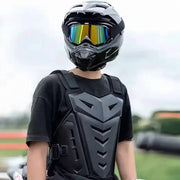 Unbranded Motocross Body Armor Jacket, Back Chest Protector, Shock-Absorbing Foam, Black - Durable PE Plastic Shell