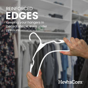 HevraCom Plastic Clothes Hangers, Heavy Duty, Non Slip Notches, White, 50 Pack