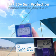 Easierhike 10x10 Beach Tent Sun Shelter, UPF 50+ Sun Protection, Windproof, Water-Resistant, Portable with Carry Bag, Royal Blue