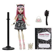 Mattel Monster High Rochelle Goyle Doll, Collectible Creeproduction with Posable Joints, Doll Stand, Diary, Pet Gargoyle Griffin Roux, Multicolor, JHK57