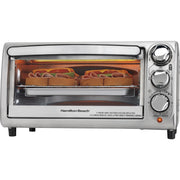 Hamilton Beach 31143 4-Slice Countertop Toaster Oven with Bake Pan, Stainless Steel