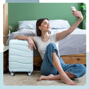 Melalenia 1906 5 Piece Luggage Set PP Hardside Spinner Luggage - Light Blue