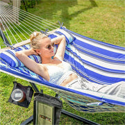 SUNCREAT NB-SW-09-2 Heavy Duty Free Standing Hammocks for 2 Person, Blue Stripe