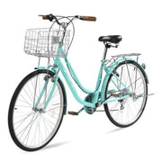 Ktaxon 26in Urban Commuter City Bike with Shimano 7-Speed, Front Suspension, Blue