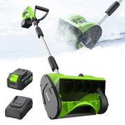 Steelite Cordless Snow Shovel, 21V, 12-Inch Clearing Width, 4.0-Ah Battery with Quick Charger, Adjustable Handle, Directional Plate, Lightweight 9.9 lb